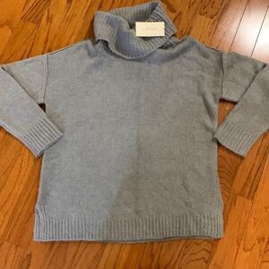 REBORN J Large cowl neck pullover pale blue sweater NWT
